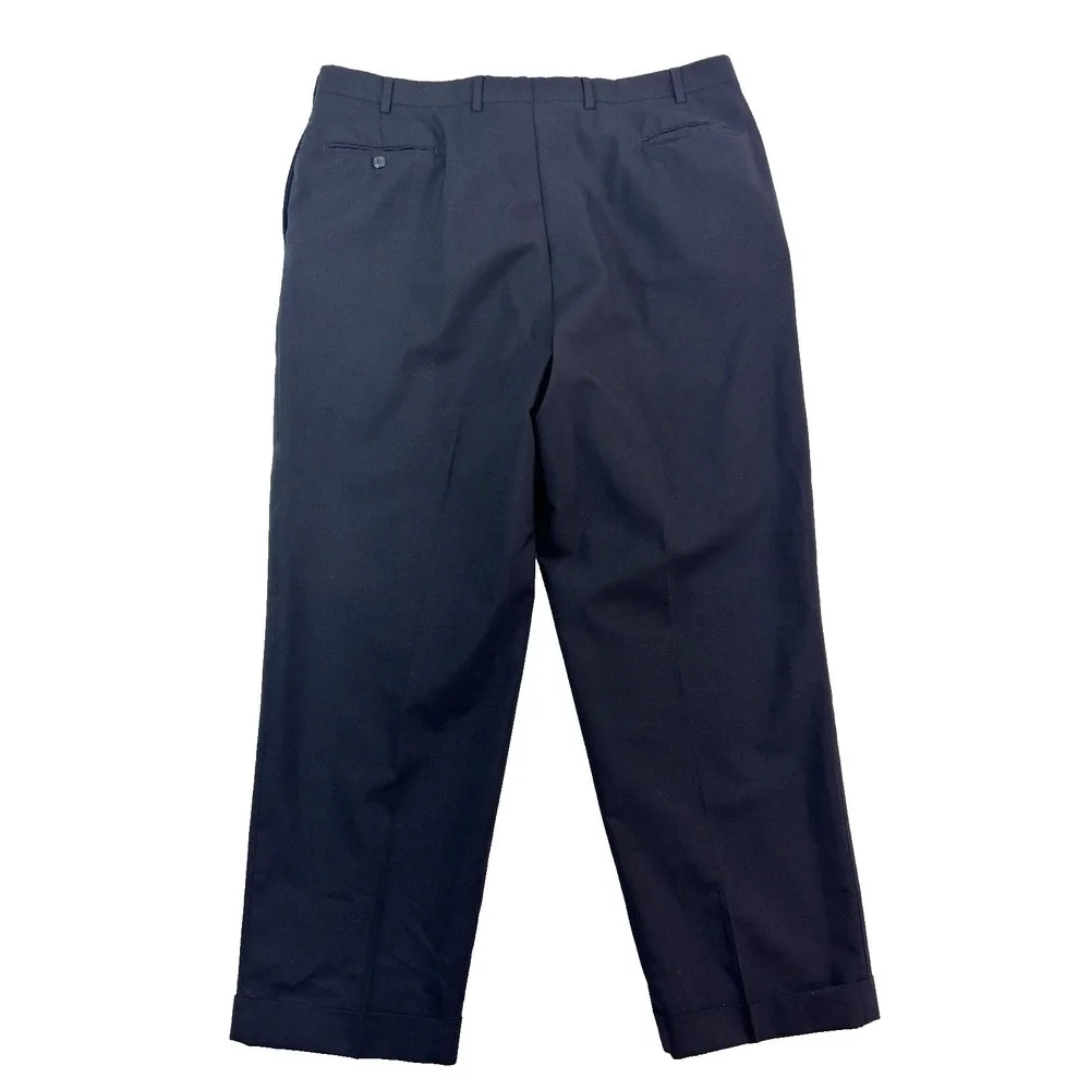 Jos A Bank 48L 40x30 2pc Pant Suit all season wool black slim fit two button‎